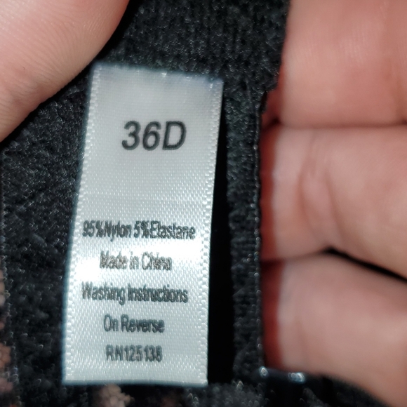 NWT Inteco Intimates black lace push up bra 36 D - Picture 7 of 7